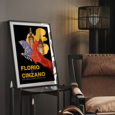 Cappiello | Florio Cinzano - Art Print, Poster, Stretched Canvas or Framed Wall Art Prints, shown framed in a room