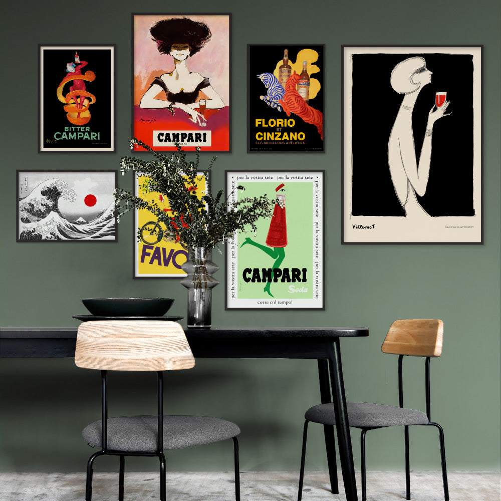 Cappiello | Florio Cinzano - Art Print, Poster, Stretched Canvas or Framed Wall Art, shown framed in a home interior space