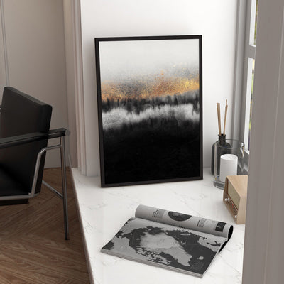 Night Horizon II - Art Print, Poster, Stretched Canvas or Framed Wall Art Prints, shown framed in a room