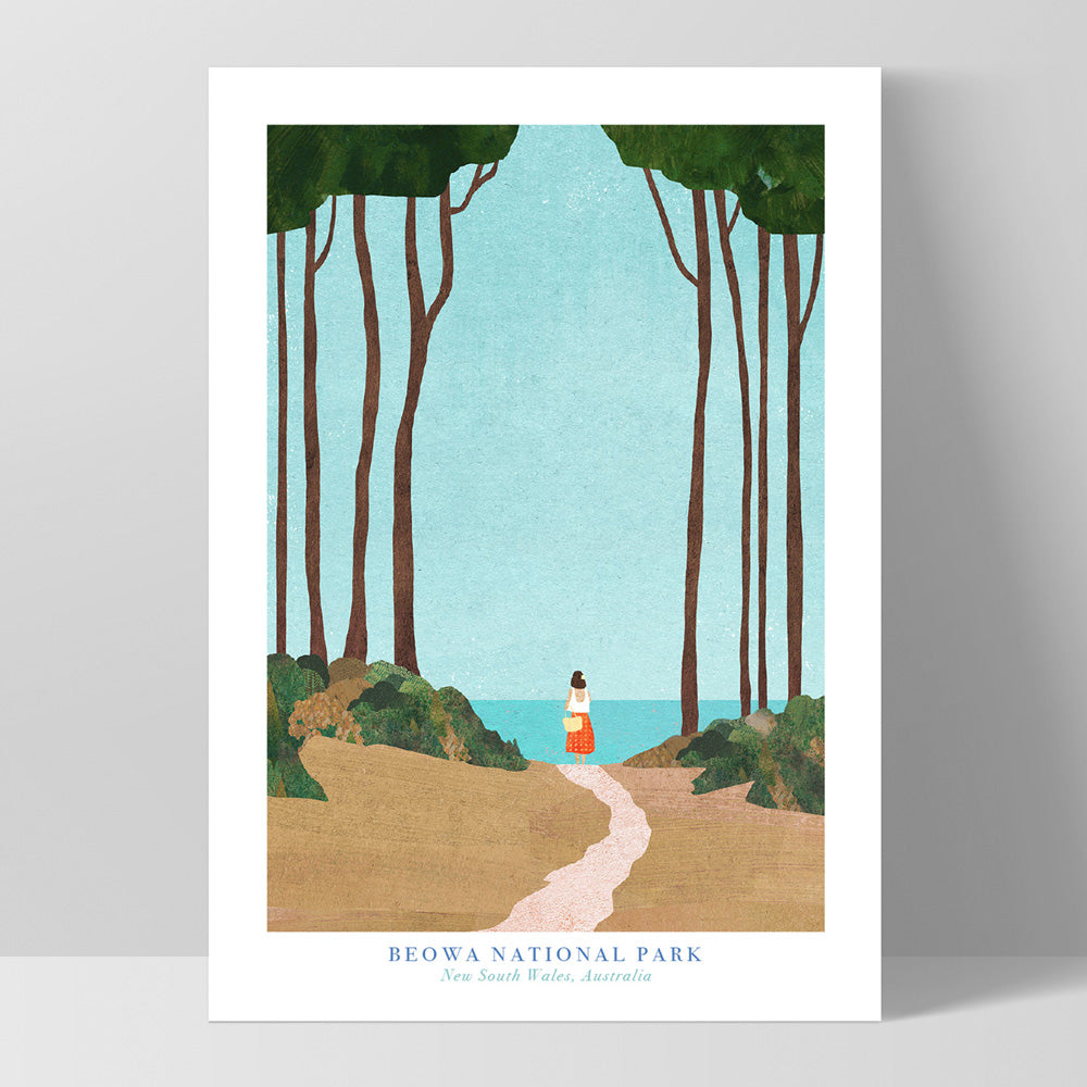 Beowa National Park Illustration - Art Print by Henry Rivers, Poster, Stretched Canvas, or Framed Wall Art Print, shown as a stretched canvas or poster without a frame