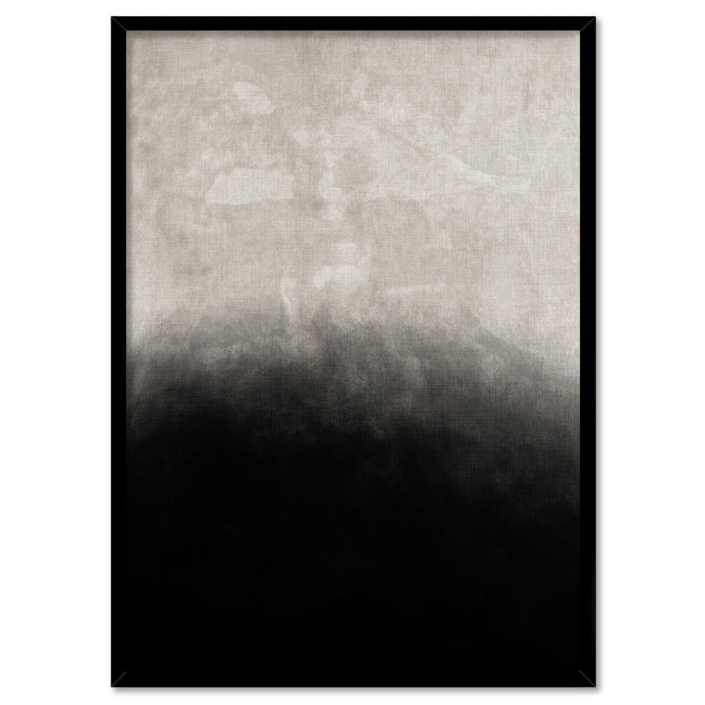 Black on Linen II - Art Print, Poster, Stretched Canvas, or Framed Wall Art Print, shown in a black frame