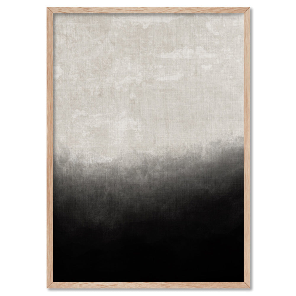Black on Linen III - Art Print, Poster, Stretched Canvas, or Framed Wall Art Print, shown in a natural timber frame
