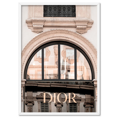Dior Arch in Blush - Art Print, Poster, Stretched Canvas, or Framed Wall Art Print, shown in a white frame