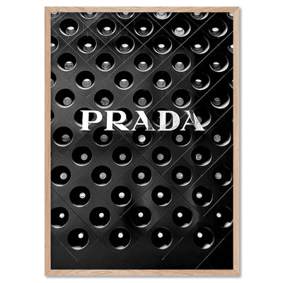 Prada En Noir - Art Print, Poster, Stretched Canvas, or Framed Wall Art Print, shown in a natural timber frame