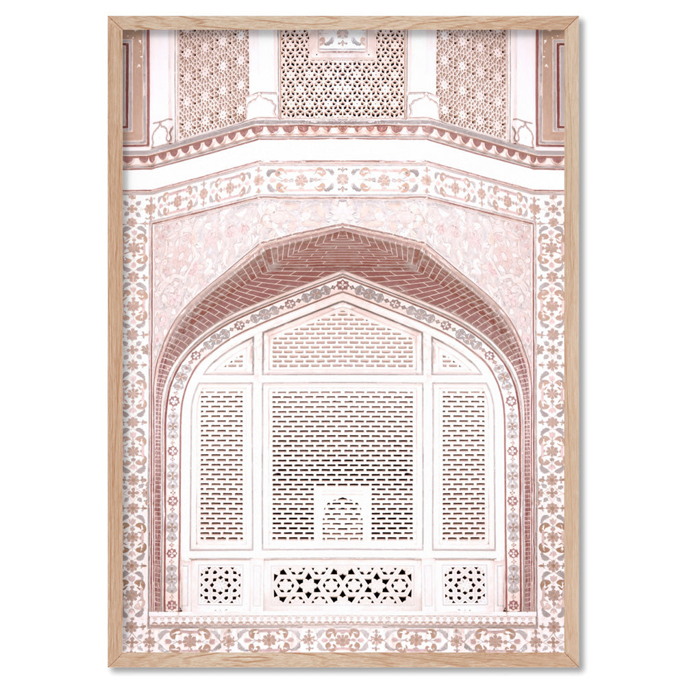 Pastel Dreams in the Amber Palace - Art Print, Poster, Stretched Canvas, or Framed Wall Art Print, shown in a natural timber frame