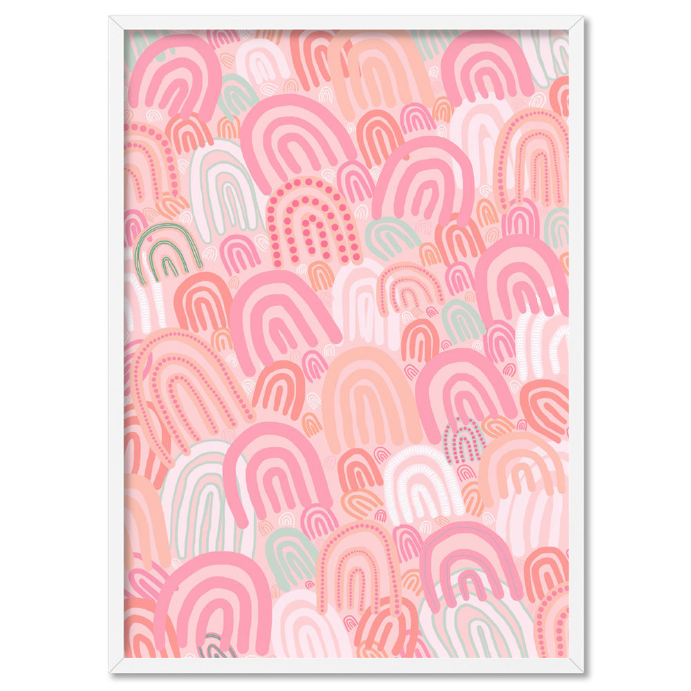 I am Female | Blush - Art Print by Leah Cummins, Poster, Stretched Canvas, or Framed Wall Art Print, shown in a white frame