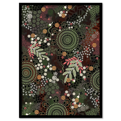 Canobie Spring Dark Green II - Art Print by Leah Cummins, Poster, Stretched Canvas, or Framed Wall Art Print, shown in a black frame