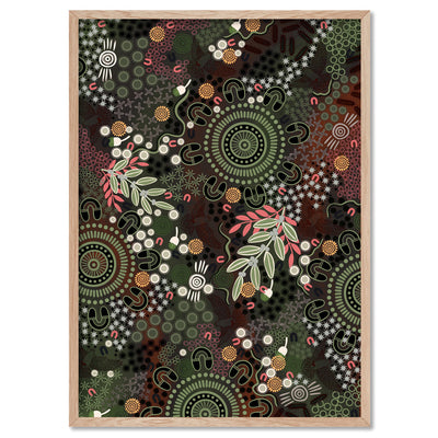 Canobie Spring Dark Green II - Art Print by Leah Cummins, Poster, Stretched Canvas, or Framed Wall Art Print, shown in a natural timber frame