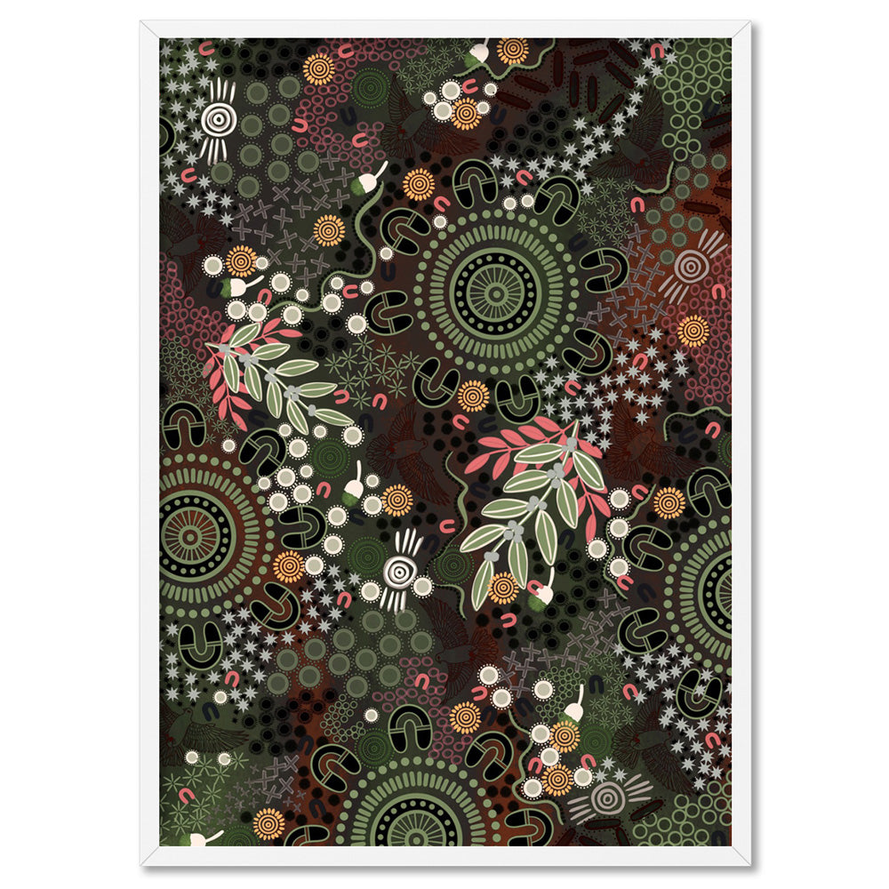 Canobie Spring Dark Green II - Art Print by Leah Cummins, Poster, Stretched Canvas, or Framed Wall Art Print, shown in a white frame