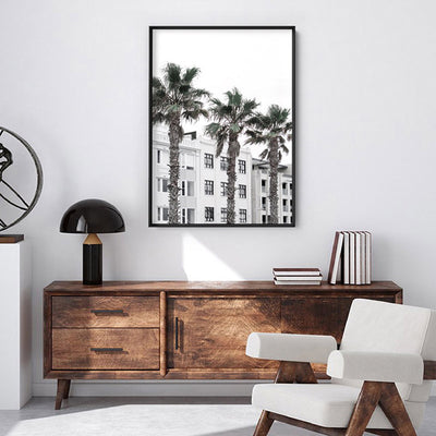 Resort Palms View - Art Print, Poster, Stretched Canvas or Framed Wall Art Prints, shown framed in a room