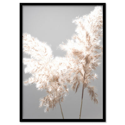 Pampas Grass Ethereal Light I - Art Print, Poster, Stretched Canvas, or Framed Wall Art Print, shown in a black frame