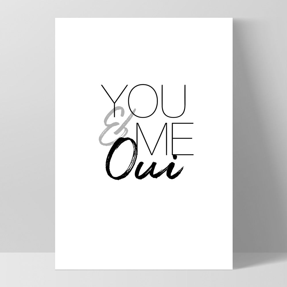 You & Me Oui - Art Print, Poster, Stretched Canvas, or Framed Wall Art Print, shown as a stretched canvas or poster without a frame