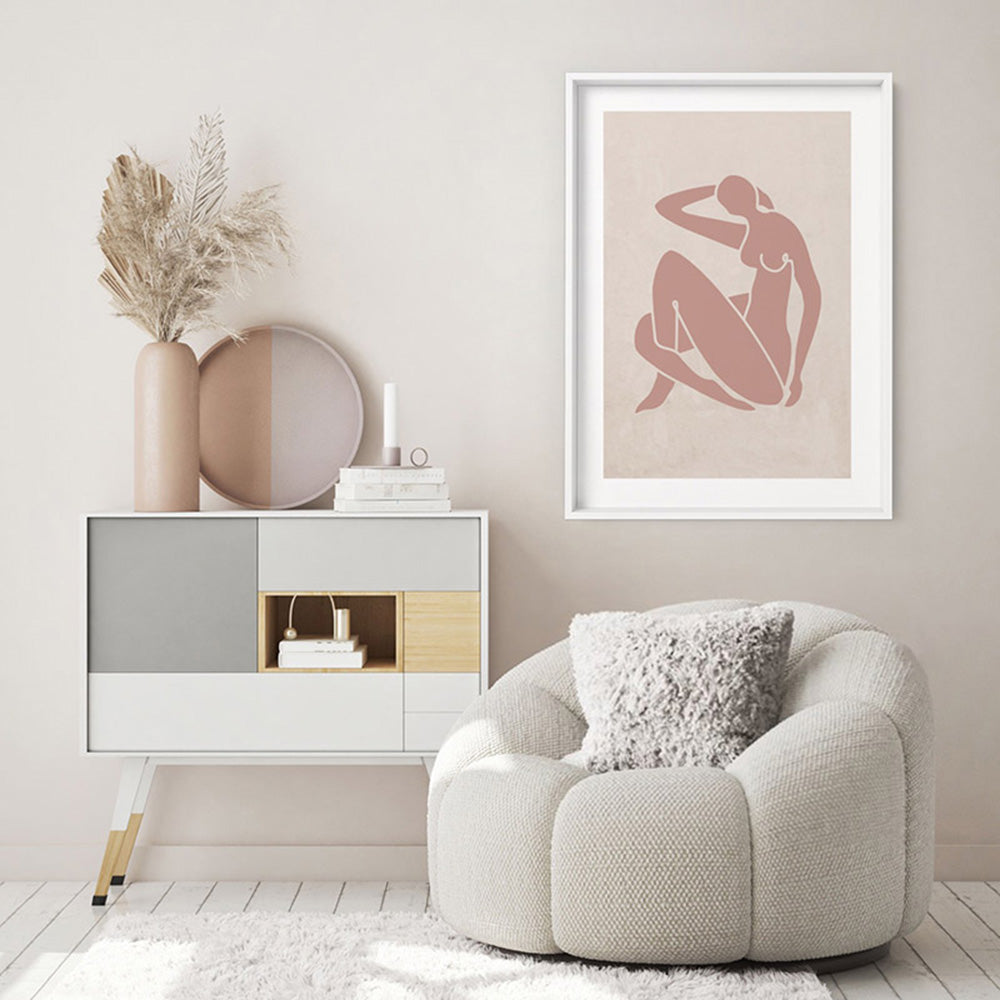 Decoupes La Figure Femme I - Art Print, Poster, Stretched Canvas or Framed Wall Art Prints, shown framed in a room