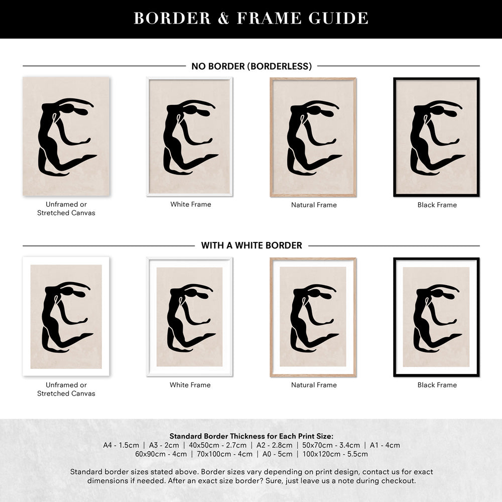 Decoupes La Figure Femme IV - Art Print, Poster, Stretched Canvas or Framed Wall Art, Showing White , Black, Natural Frame Colours, No Frame (Unframed) or Stretched Canvas, and With or Without White Borders